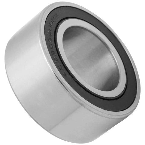 Four sealed double row angular contact ball bearings 30mm bore by 55mm outer and 23mm wide with dual rubber seals, side view