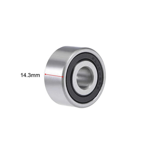 Angular contact ball bearing, sealed 2RS, 10x30x14.3 mm, metallic silver