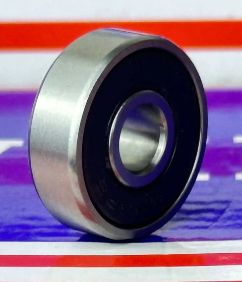 626-2RS Sealed Ball Bearing 6x19x6mm - Miniature, close-up view of chrome steel with double rubber seal