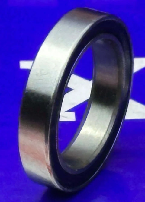 Premium 6702-2RS Bearing 15x21x4mm Sealed Ball Bearing close-up view showing the smooth chrome steel finish.