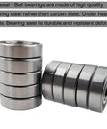 10 PCS R8-2RS Double Rubber Sealed Roller Ball Bearing 1/2 Inch Bore 1/2 x 1-1/8 x 5/16 Inch ABEC3 stacked view