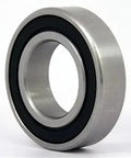 Side view of the 6004-2RS C3 Clearance Sealed Bearing 20x42x12mm, chrome steel, showing black seal and metal finish.