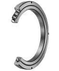 Side view of single CRBC5013UUT1 crossed roller bearing, sealed preloaded standard type, metal cage, high carbon steel, 50 mm bore, 80 mm OD.