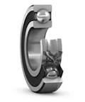High performance SKF 62212-2RS1 sealed deep groove ball bearing with a 60 mm bore, shown in side view, sheet metal cage, normal clearance.
