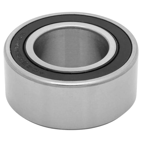 Close-up of four sealed double row angular contact ball bearing 30mm bore by 55mm outer and 23mm wide with dual rubber seals