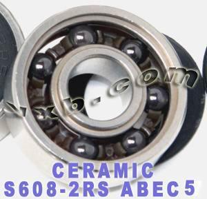 Sealed Si3N4 Ceramic Skateboard Bearing Stainless Steel ABEC-5 Bearings High Precision - VXB Ball Bearings