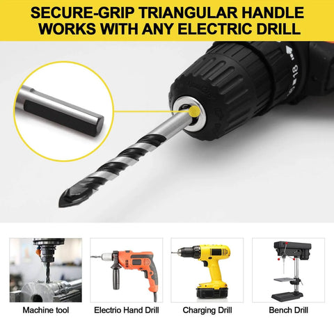 Carbide Masonry Drill Bit Set 12 Pieces From One Eighth To One Half Inch for Concrete Brick with electric drill compatibility.