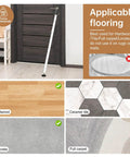 Sliding Glass Door Security Bar on hardwood floor, suitable for concrete, ceramic tile, full carpet surfaces. Not for rugs or mats.