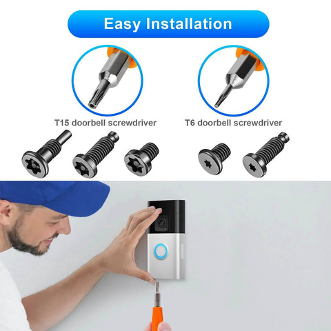 20Pcs Security Screws For Video Doorbell Replacement Compatible With Video Doorbell 2 3 4 Pro 2 CTYUKHS installation image