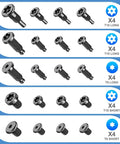 20Pcs Security Screws For Video Doorbell Replacement Compatible With Video Doorbell 2 3 4 Pro 2 CTYUKHS in assorted styles on blue background.