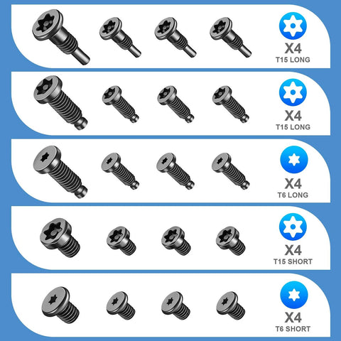 20Pcs Security Screws For Video Doorbell Replacement Compatible With Video Doorbell 2 3 4 Pro 2 CTYUKHS in assorted styles on blue background.