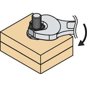 SKW-10 NBK Special Security Socket works for SHNRS-M10 Anti Theft Nuts-Made in Japan engaging with a wood block.