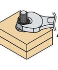 SKW-16 NBK Special Security Socket works for SHNRS-M16 Anti Theft Nuts-Made in Japan used on a bolt with a wooden block.