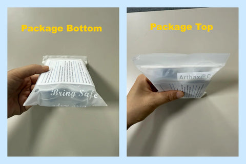 See Through Safety Goggles Pack Of 2 For Tanning And Eye Protection With Cases, showing top and bottom view of packaging.