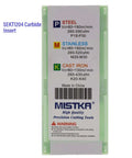 SEKT1204 Carbide Insert packaging with specifications for steel, stainless, and cast iron by MISTKA