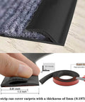 Carpet to Tile Transition Strip, Self Adhesive Cuttable Carpet Edge Trim Strip, flexible edging on carpet with measurement details