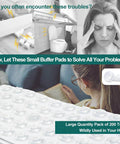 Image showing a 200 Pack Self Adhesive Cabinet Door Bumpers Pads Clear Soft Rubber Circular Dots For Cupboards Drawers Tables Laptop Lids Sound Dampening Anti Slip Easy Peel And Install.