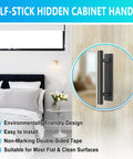 Self-Adhesive Cabinet Pulls 30 Pack For Kitchen Cabinets And Furniture ABS Plastic Peel And Stick Door Handles Black Push Pull