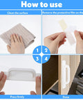 How to install 4 Pack Stick On Cabinet Handles Self Adhesive No Drill Door Pulls tutorial with cleaning, adhesive step, and final placement.