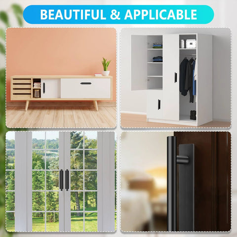 Self-Adhesive Cabinet Pulls 30 Pack For Kitchen Cabinets And Furniture ABS Plastic Peel And Stick Door Handles Black for drawers.