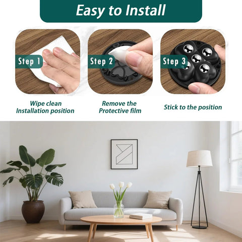 Installation guide for Self Adhesive Caster Wheels With 360 Degree Swivel Stainless Steel Rollers