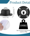 16 Pack Self Adhesive Caster Wheels featuring 360 Degree Rotating Metal Universal Mini Low Profile Swivel Wheels, close-up and side view.