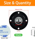 Diagram showing dimensions and parts of Self Adhesive Caster Wheels Set, 10 Pack, 0.8 Inch Low Profile Swivel Wheels for furniture.