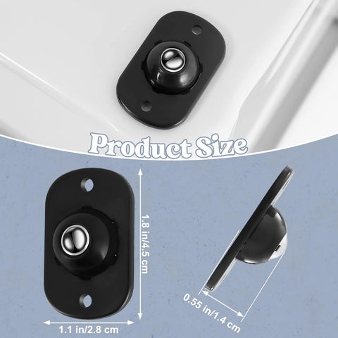 8 Pcs Self Adhesive Caster Wheels For Appliances And Small Furniture With 360 Degree Swivel Rotation Durable ABS And Stainless Steel Bearings Black Easy To Install On Most Surfaces Providing Smooth Glide For Heavy Trash Cans Bins And Storage Boxes