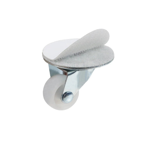 Self Adhesive Caster Wheel Set Four Pack Heavy Duty Swivel Caster with 360 Degree Rotation, metal base, adhesive mount visible