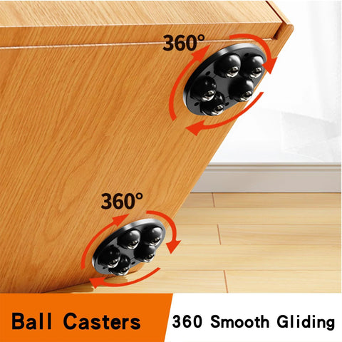 Self Adhesive Mini Caster Wheels 360 Degree Swivel Mute Universal Wheel Rollers For Kitchen Appliances installed on wood
