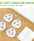 8 Pieces Self Adhesive Caster Wheels For Kitchen Appliances And Small Furniture, 360 Degree Swivel Universal Mini Rollers shown on wood surface.