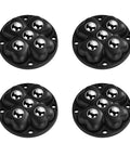 Self Adhesive Caster Wheels With 360 Degree Swivel Stainless Steel Rollers Low Profile For Kitchen Appliances Black Pack Of Four