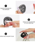 Step-by-step application of 16 Pcs Self Adhesive Caster Wheels For Countertops And Small Appliances, Easy Peel And Stick Furniture Sliders.