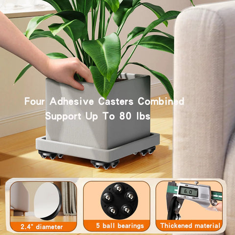 Self Adhesive Mini Caster Wheels 360 Degree Swivel Mute Universal Wheel Rollers for Kitchen Appliances under planter