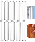 10 Pack Wall Bumpers And Door Stoppers For Furniture No Slam Cushions Self Adhesive Anti Collision Pads With 3M Bond, transparent bumpers visible.