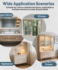 Image showing wide application scenarios for 2 Pack Self-Adhesive Drawer Pulls 4 Inch Aluminum Alloy Door Handles on cabinets and windows.