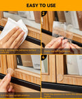 Steps for applying 9 Pack Wall Bumpers And Door Stoppers Set With Clear Round Cushions, Self Adhesive 35x35mm on a cabinet door.