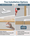 Comparison of two installation methods for 2 Pack Self-Adhesive Drawer Pulls 4 Inch Aluminum Alloy Door Handles for easy installation.