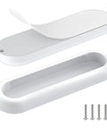 2 Pack Self-Adhesive Drawer Pulls 4 Inch Aluminum Alloy Door Handles shown with screws, white, suitable for barn doors, glass shower doors