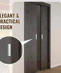Four Pcs SelfAdhesive Edge Finger Pull Door Handles For Cabinets Closets And Sliding Doors shown on dark sliding door