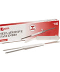 Self-Adhesive File Fasteners For Inside Folders By GBC, 2 Inch Capacity Budget-Friendly Pack With 100 Fasteners, tin-plated steel