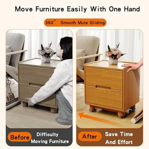 Comparison of appliance movement before and after using Self Adhesive Mini Caster Wheels 360 Degree Swivel Mute Universal Wheel Rollers