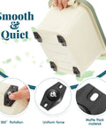 Eight Pcs Self Adhesive Mini Caster Wheels With 360 Degree Swivel And Ball Bearings installed on storage bin