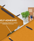 Premium Self Adhesive Prong Paper Fastener Bases With One Inch Capacity, shown in an office setting with cork board and stationery