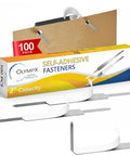 Economy 100 Pack Self Adhesive Prong Paper Fasteners With 2 Inch Capacity Per Prong Heavy Duty Base Clips For Thick Paper File Folders