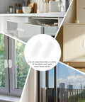 2 Pack Self Adhesive Push Pull Cabinet Handles No Drilling Plastic Stick On for Cabinet Drawer Closet Window Glass Sliding Door