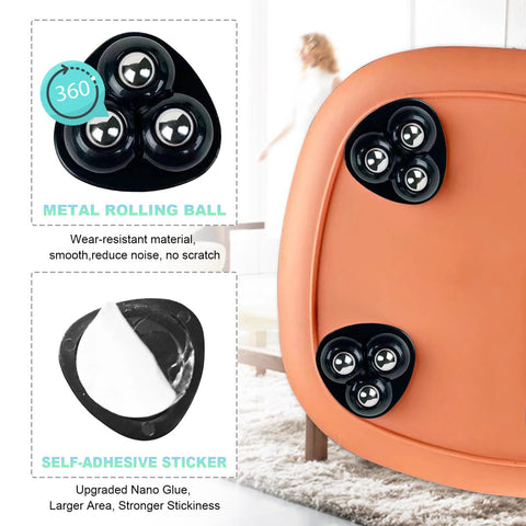 Self Adhesive Appliance Casters For Kitchen Appliances And Furniture Sliders 360 Degree Rotating Rollers For Coffee Machines Blenders Ovens And More Easy Installation On Tile Or Hardwood Floors 8 Pieces Black.