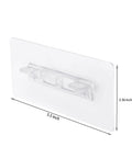 Close-up of 24 Pieces Self Adhesive Shelf Bracket Kit, clear plastic, dimensions 5.5 x 2.36 inches, no nails no punching needed.