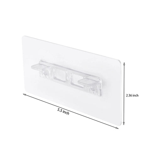 Close-up of 24 Pieces Self Adhesive Shelf Bracket Kit, clear plastic, dimensions 5.5 x 2.36 inches, no nails no punching needed.