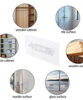 24 Pieces Self Adhesive Shelf Bracket Kit With Double Row Reinforced Design shown compatible with various surfaces like wood and tile